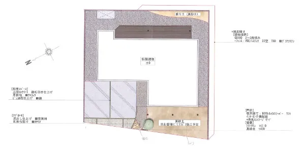 平面図　境界工事込