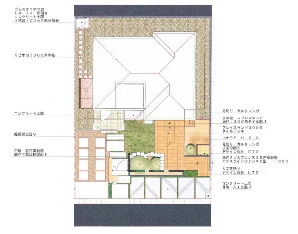 平面図　既存玄関門扉あり