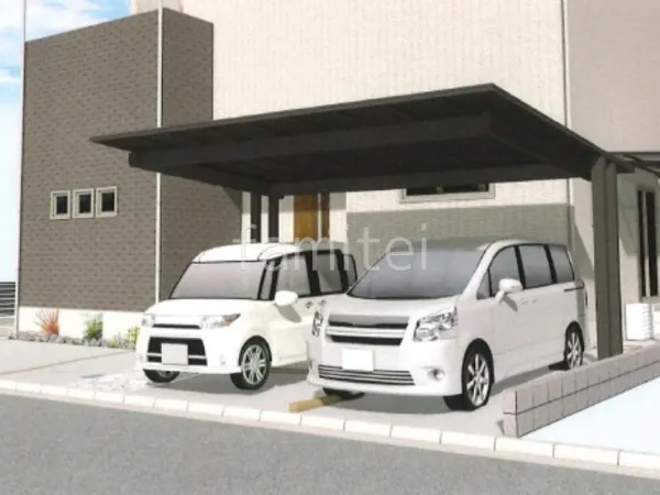 2台用カーポート　後方支持柱