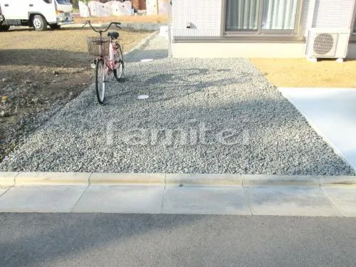 駐輪場床 防犯砂利敷き バラス砕石