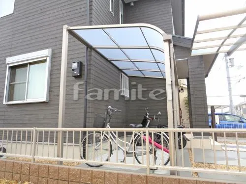 自転車バイク屋根 LIXILリクシル サンクテラス屋根2(スピーネ) TOEXトエックス 1階用 R型アール屋根 はね出し仕様