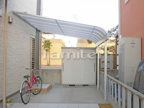 自転車バイク屋根 LIXILリクシル サンクテラス屋根2(スピーネ) TOEXトエックス 1階用 R型アール屋根