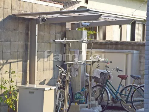 自転車バイク屋根 LIXILリクシル フーゴミニF F型フラット屋根 サイクルポート 駐輪場屋根