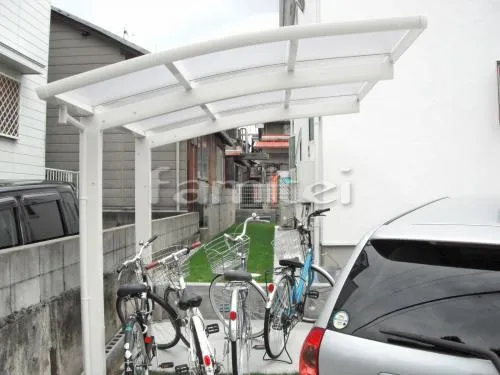 自転車バイク屋根 YKKAP レイナポートグランミニ 駐輪場屋根 サイクルポート R型アール屋根