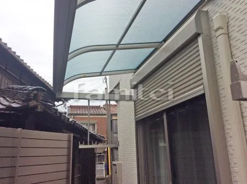 柱なし雨除け屋根 YKKAP ヴェクターテラス屋根(ベクター) 1階用 R型アール屋根 物干し