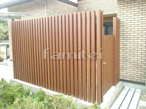 お庭目隠しフェンス塀 木製調デザインアルミ角柱 プランパーツ 角材