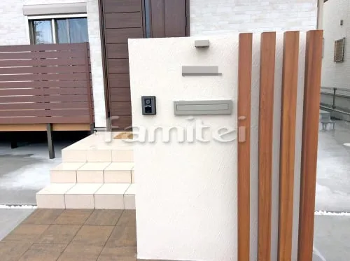 門柱 塗り壁 木製調デザインアルミ角柱 プランパーツ 角材