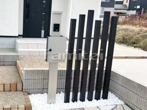 機能門柱 YKKAP ポストユニット シンプレオ1型 木製調デザインアルミ角柱 プランパーツ 角材 白玉砂利