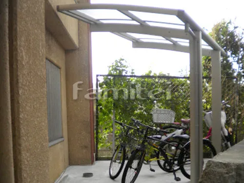 自転車バイク屋根 プライスポートミニ 駐輪場屋根 サイクルポート R型アール屋根 土間コンクリート
