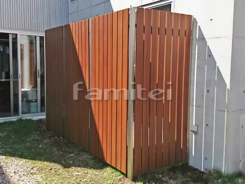 木製調目隠しフェンス塀 モダンウッド プランパーツ デザインアルミ平板 木目調ウォール