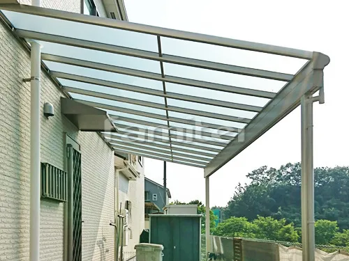 雨除け屋根 YKKAP ヴェクターテラス屋根(ベクター) 1階用 F型フラット屋根 特殊加工 斜めカット