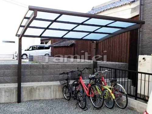 自転車バイク屋根 LIXILリクシル ネスカR 駐輪場屋根 サイクルポート R型アール屋根