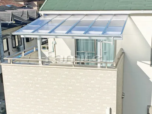 ベランダ屋根 YKKAP ソラリアテラス屋根 2階用 積雪50cm対応 F型フラット屋根 物干し
