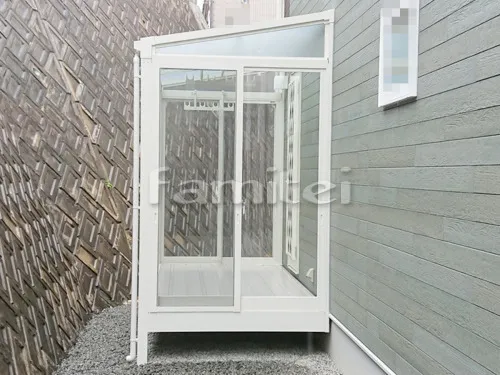 ガーデンルーム YKKAP ソラリア サンルーム F型フラット屋根 物干し 網戸（両側面）