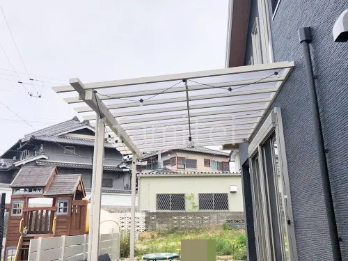 １階テラス屋根 （雨除け） YKKAP フル木製調 サザンテラス パーゴラタイプ フラット屋根 スタンダード 壁付