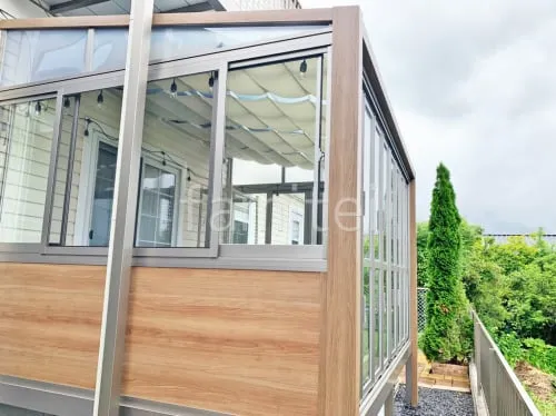 ガーデンサンルーム  LIXIL 木製調ガーデンルームGF 折戸仕様 フラット屋根