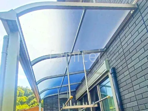 １階テラス屋根 （雨除け） YKKAP ソラリアR アール屋根 壁付 スタンダード