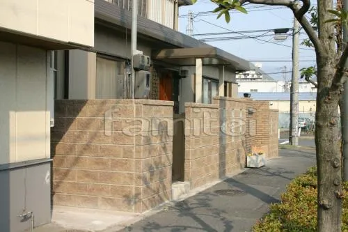東大阪市　門まわりリフォーム　カーポート１台　化粧ブロック塀
