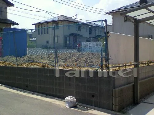 木津川市の土留め工事　ＣＰ擁壁ブロック塀