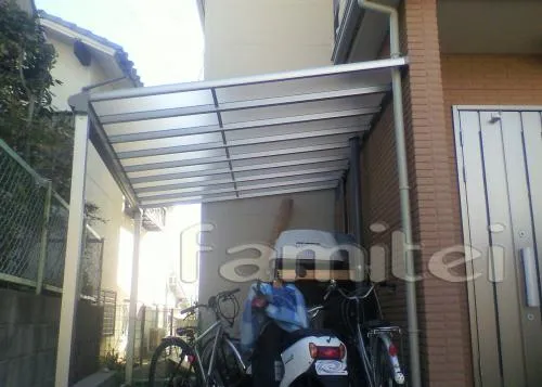 堺市　サイクルポート利用 フラットテラス屋根Ｆ型