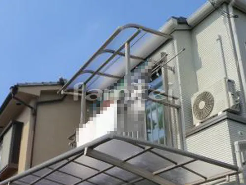 大阪市　オープン外構　プライスポート１台、ベランダ物干　レギュラーテラス屋根２階