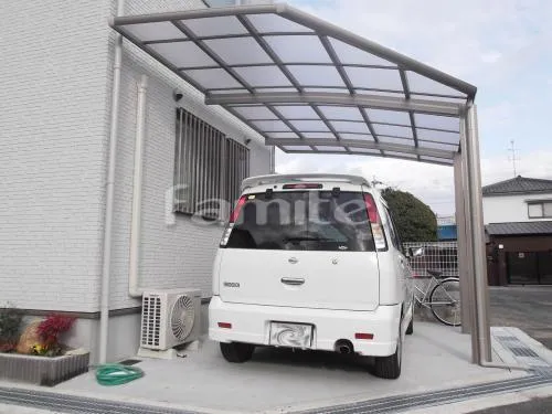 茨木市　シンプル外構　カーポート プライスポート１台 オプション特殊加工