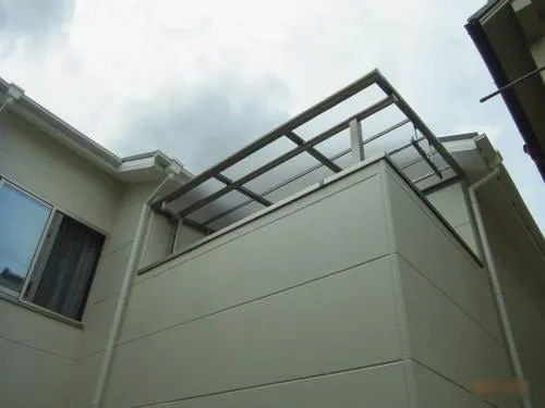 姫路市 レギュラーテラス屋根１階 ベランダ屋根 フラットテラス屋根２階 Ｆ型フラット屋根 物干し