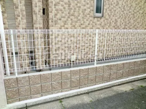 京都市 シンプル外構 塗り壁門柱 四国化成 ニュー美ブロ