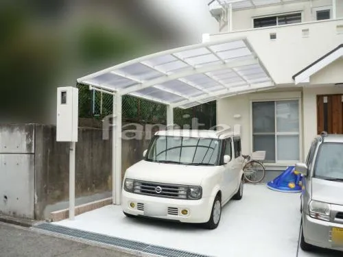 堺市 カーポート プライスポート１台 フラットテラス屋根１階 Ｆ型フラット屋根