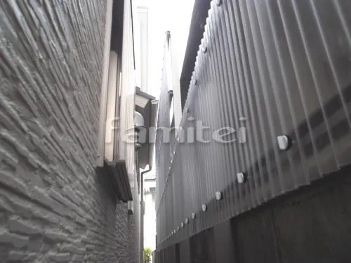 摂津市 新築オープン外構　機能門柱 ウィルモダンスリム　アプローチ 床タイル貼り