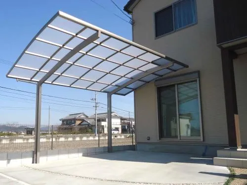 近江八幡市 新築オープン外構 カーポート メジャーポート? レギュラーテラス屋根1階