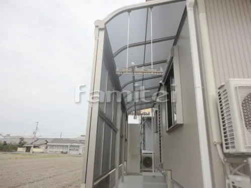 和歌山市 新築オープン外構 カーポート プライスポート1台 レギュラーテラス屋根1階