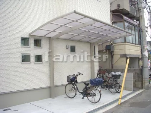 大阪市 新築オープン外構 自転車置き場 レイナポート YKK 郵便ポスト ノイエキューブ オンリーワン