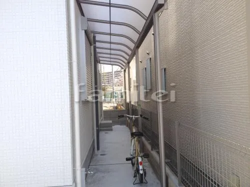 岸和田市 新築クローズ外構 機能門柱 ステイムA 三協　ワイドオーバードアS2型 LIXIL