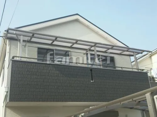 大和郡山市 ベランダ屋根 レギュラーテラス屋根2階 カーポート プライスポート2台ワイド