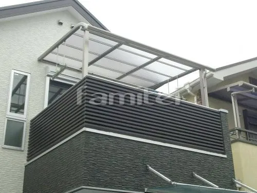 茨木市 ベランダ屋根 レギュラーテラス屋根２階 物干し