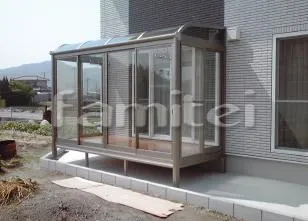 姫路市 レギュラーテラス屋根1階 物干し ガーデンルーム レギュラーサンルーム 竿掛け 網戸 カーテンレール