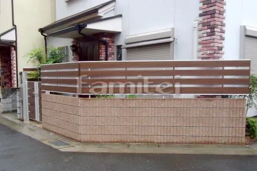 茨木市 セミクローズ外構リフォーム 目隠しフェンス塀 ジオーナYP型 門扉 ジオーナSA型