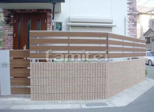茨木市 セミクローズ外構リフォーム 目隠しフェンス塀 ジオーナYP型 門扉 ジオーナSA型