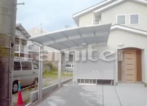 京都市 エクステリア工事 カーポート YKKAP レイナポートグラン 1台用(単棟) R型アール屋根