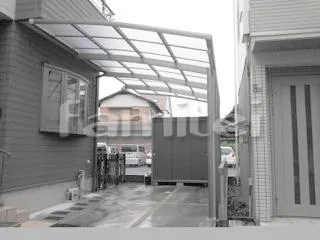 寝屋川市 カーポート プライスポート 1台用(単棟) Ｒ型アール屋根
