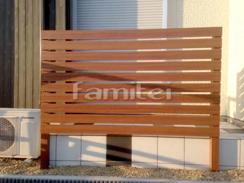 湖南市 目隠しフェンス 木製調アルミ角板 プランパーツ