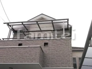 茨木市 カーポート YKKAP レイナポートグラン 1台用(単棟) R型アール屋根 ベランダ屋根 レギュラーテラス屋根 2階用 R型アール屋根 物干し