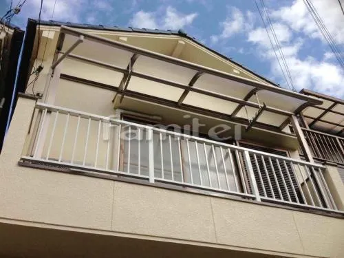 神戸市 エクステリア工事 ベランダ屋根 YKKAP ヴェクター(ベクター)テラス屋根 2階用 Ｒ型アール屋根 物干し