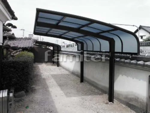 岸和田市 エクステリア工事 カーポート YKKAP レイナキャップポートグラン 1台用(単棟) Ｒ型アール屋根