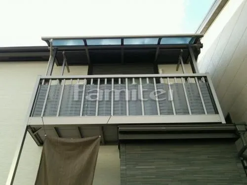 京都市 エクステリア工事 ベランダ屋根 レギュラーテラス屋根 2階用 Ｒ型アール屋根