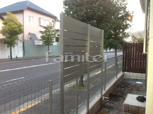 堺市南区 エクステリア工事 激安目隠しフェンス塀 プランパーツ アルミ平板