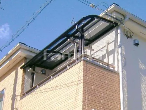 堺市西区 エクステリア工事 ベランダ屋根 レギュラーテラス屋根 2階用 Ｒ型アール屋根
