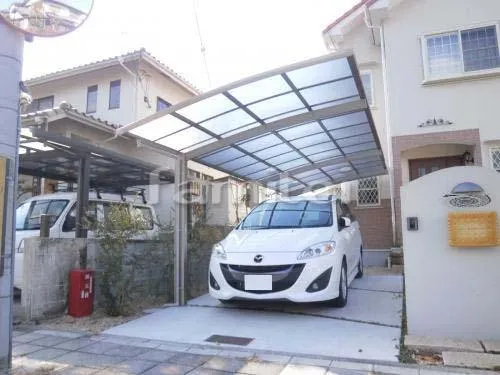 奈良市 エクステリア工事 カーポート プライスポート 1台用(単棟) R型アール屋根