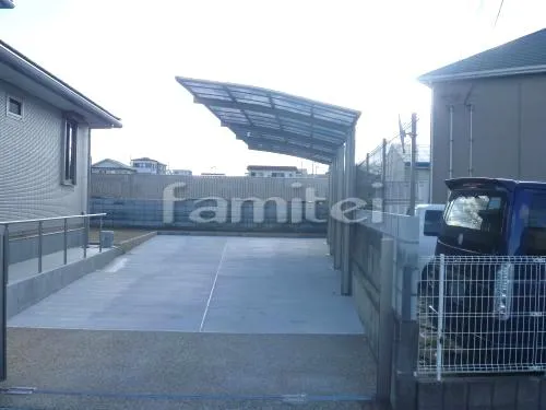 大阪狭山市 エクステリア工事 カーポート プライスポート 縦2台用(縦連棟) R型アール屋根